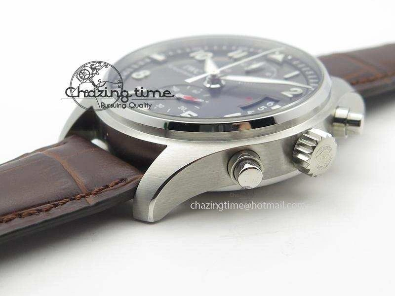 Pilot Chrono SS IW387802 V6F 1:1 Best Edition On Brown Leather Strap A7750