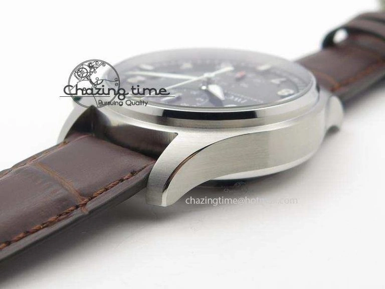 Pilot Chrono SS IW387802 V6F 1:1 Best Edition On Brown Leather Strap A7750