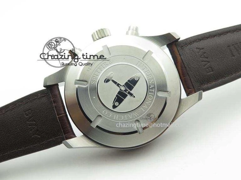 Pilot Chrono SS IW387802 V6F 1:1 Best Edition On Brown Leather Strap A7750