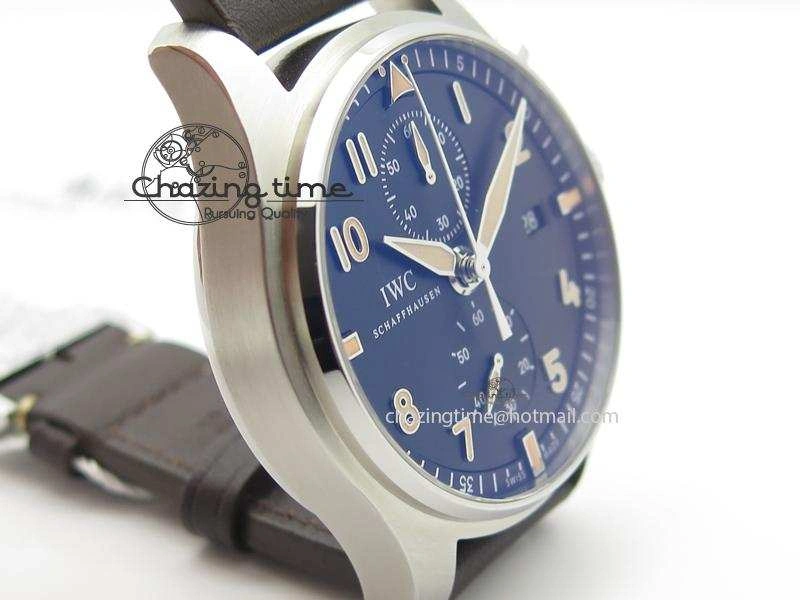 Pilot Chrono SS IW387808 CF3 ZF 1:1 Best Edition On Brown Leather Strap A7750