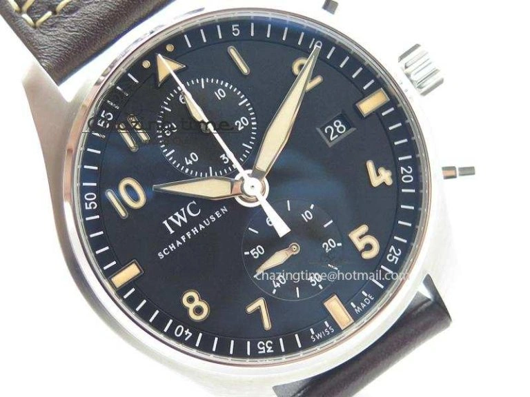 Pilot Chrono SS IW387808 CF3 ZF 1:1 Best Edition On Brown Leather Strap A7750