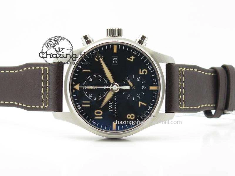 Pilot Chrono SS IW387808 CF3 ZF 1:1 Best Edition On Brown Leather Strap A7750