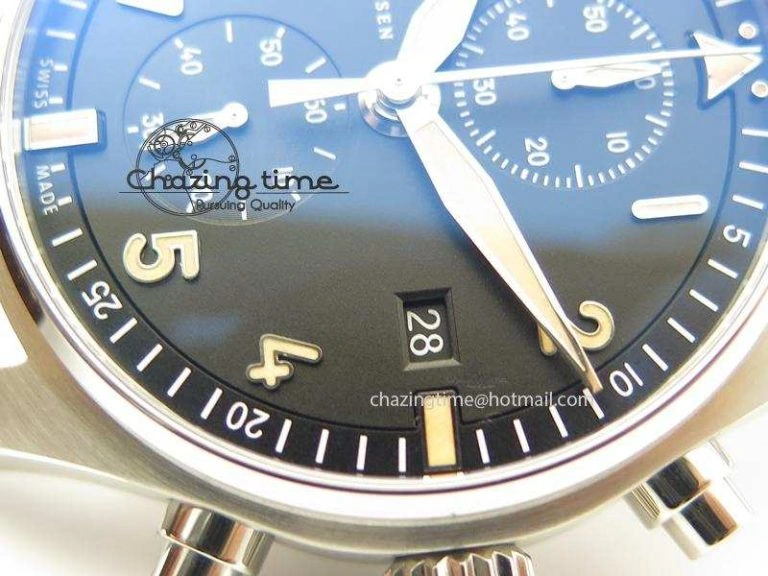 Pilot Chrono SS IW387808 CF3 ZF 1:1 Best Edition On Brown Leather Strap A7750