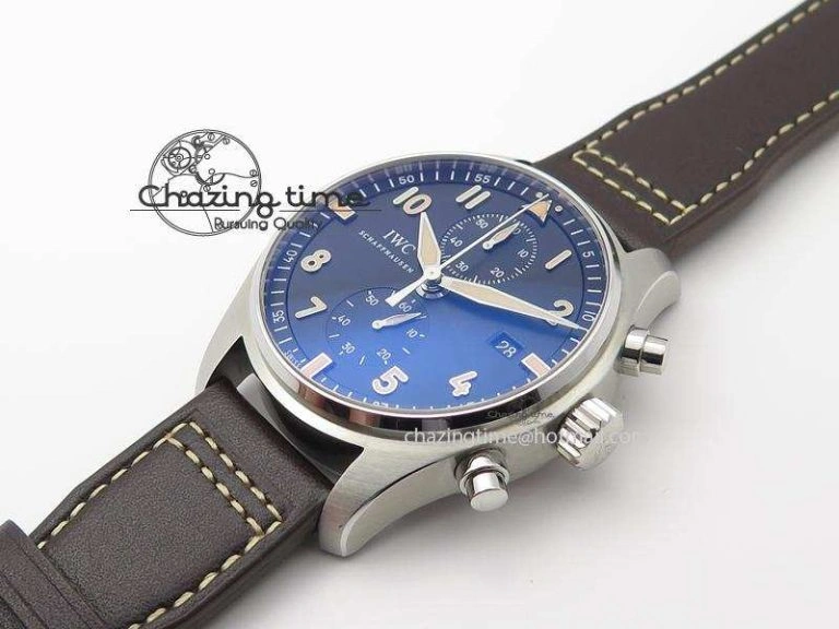 Pilot Chrono SS IW387808 CF3 ZF 1:1 Best Edition On Brown Leather Strap A7750