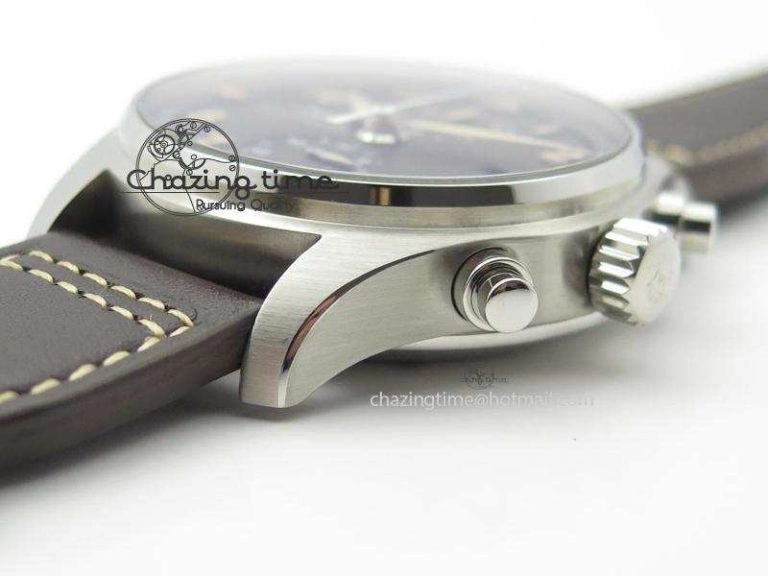 Pilot Chrono SS IW387808 CF3 ZF 1:1 Best Edition On Brown Leather Strap A7750