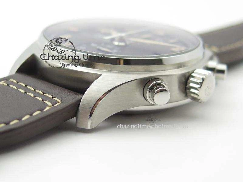 Pilot Chrono SS IW387808 CF3 ZF 1:1 Best Edition On Brown Leather Strap A7750