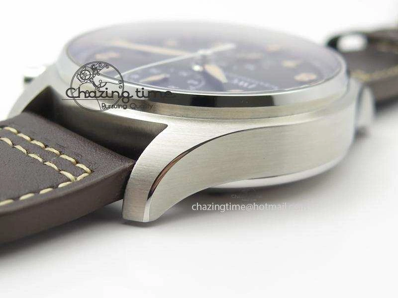 Pilot Chrono SS IW387808 CF3 ZF 1:1 Best Edition On Brown Leather Strap A7750