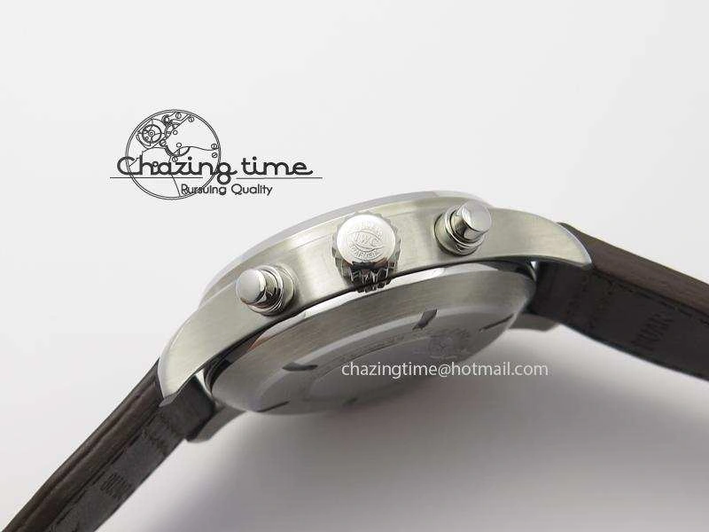 Pilot Chrono SS IW387808 CF3 ZF 1:1 Best Edition On Brown Leather Strap A7750