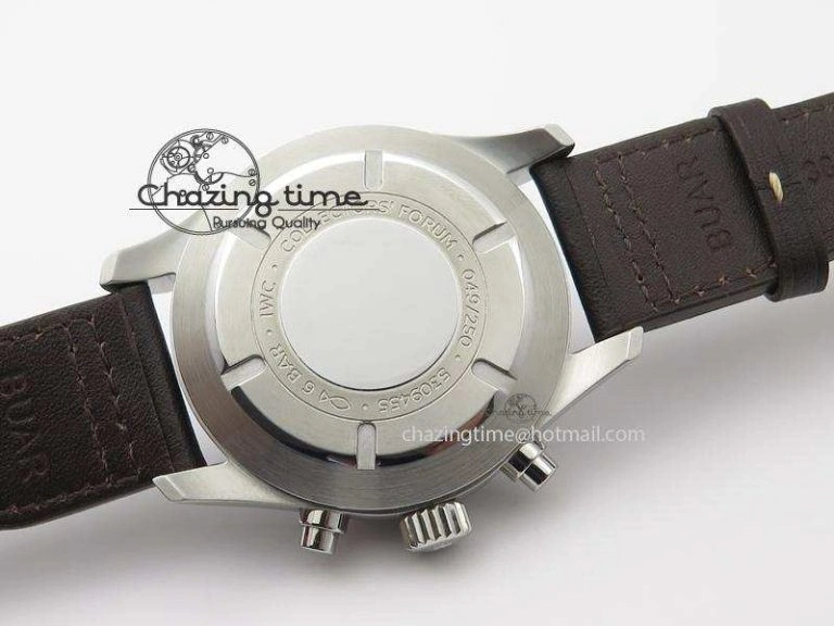 Pilot Chrono SS IW387808 CF3 ZF 1:1 Best Edition On Brown Leather Strap A7750