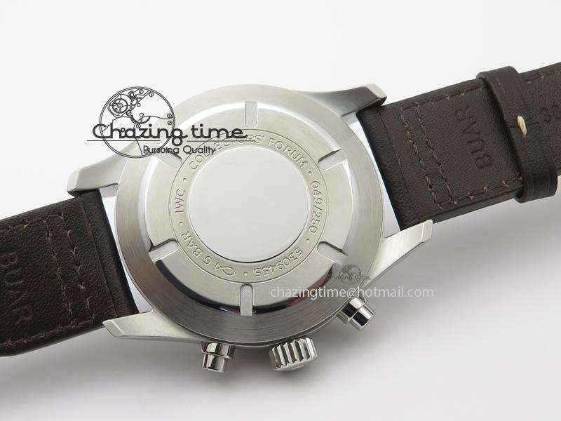 Pilot Chrono SS IW387808 CF3 ZF 1:1 Best Edition On Brown Leather Strap A7750