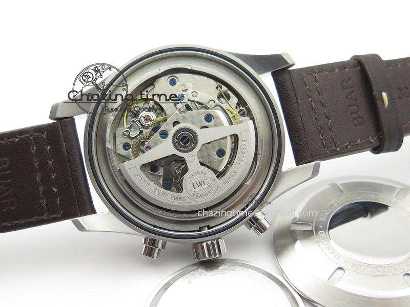 Pilot Chrono SS IW387808 CF3 ZF 1:1 Best Edition On Brown Leather Strap A7750