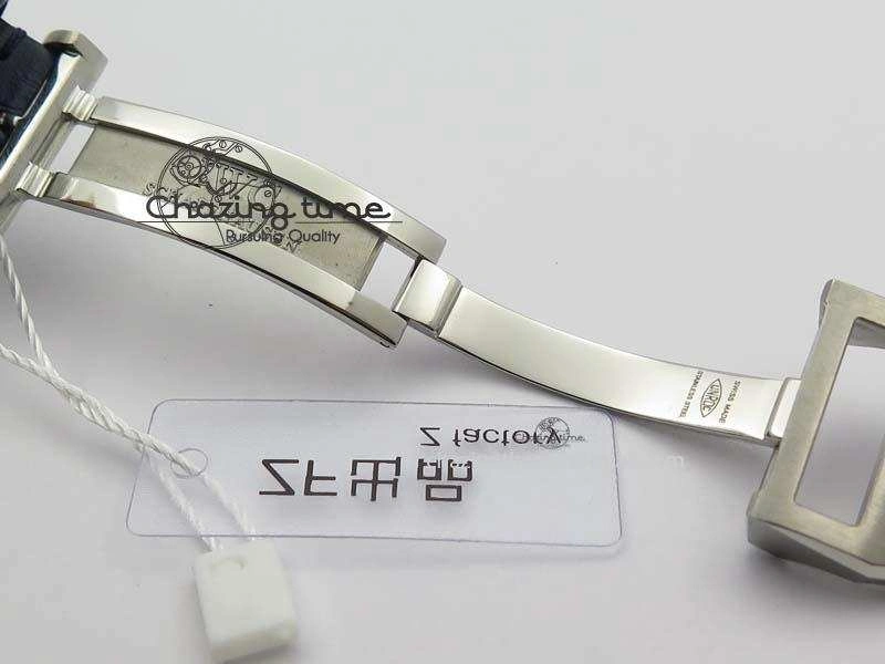 Pilot Chrono SS IW387809 ZF 1:1 Best Edition Silver Dial Blue Numbers On Blue Leather Strap A7750