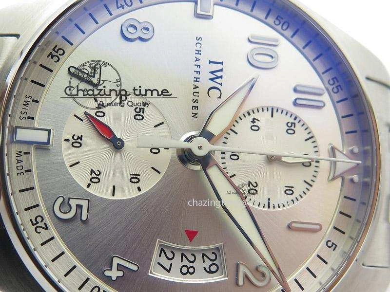 Pilot Chrono SS IW387809 ZF 1:1 Best Edition Silver Dial On SS Bracelet A7750