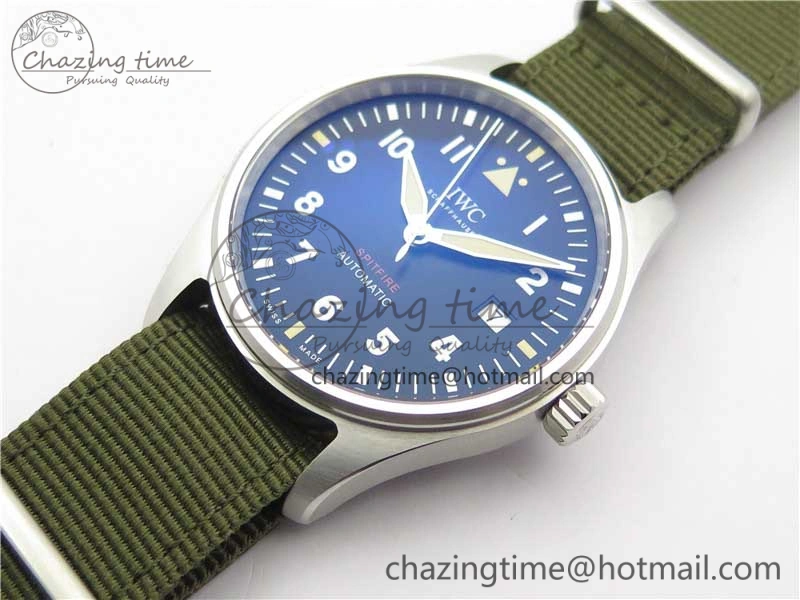 Pilot IW326801 SS MK 1:1 Best Edition Black Dial on Green Nylon Strap MIYOTA9015