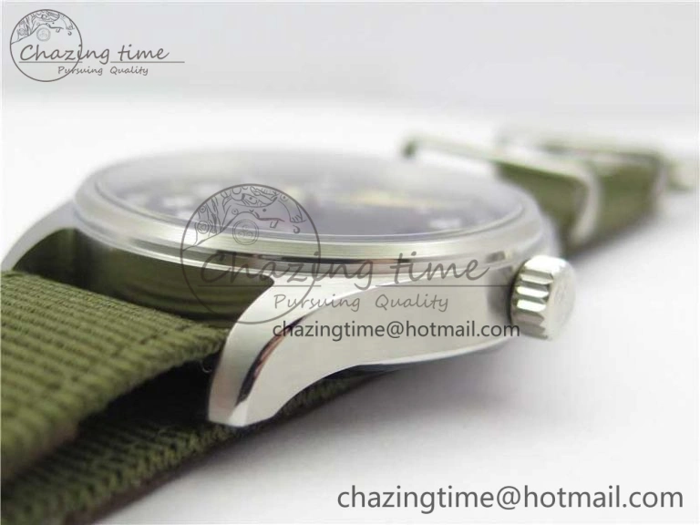 Pilot IW326801 SS MK 1:1 Best Edition Black Dial on Green Nylon Strap MIYOTA9015