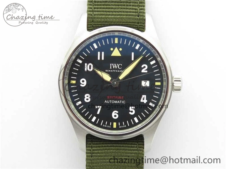 Pilot IW326801 SS MK 1:1 Best Edition Black Dial on Green Nylon Strap MIYOTA9015