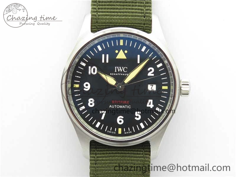 Pilot IW326801 SS MK 1:1 Best Edition Black Dial on Green Nylon Strap MIYOTA9015