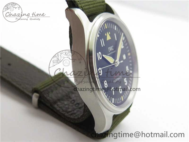 Pilot IW326801 SS MK 1:1 Best Edition Black Dial on Green Nylon Strap MIYOTA9015