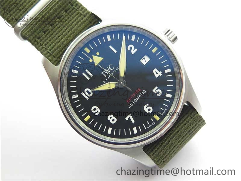 Pilot IW326801 SS MK 1:1 Best Edition Black Dial on Green Nylon Strap MIYOTA9015