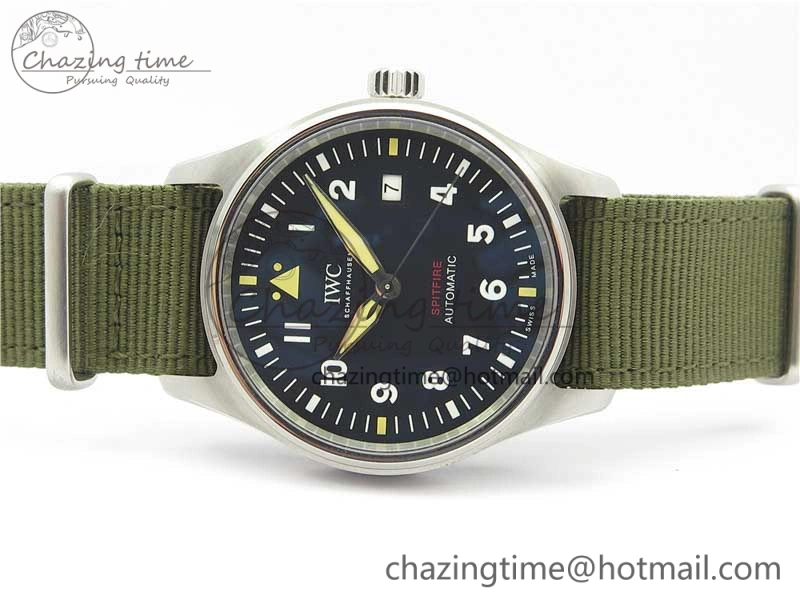 Pilot IW326801 SS MK 1:1 Best Edition Black Dial on Green Nylon Strap MIYOTA9015