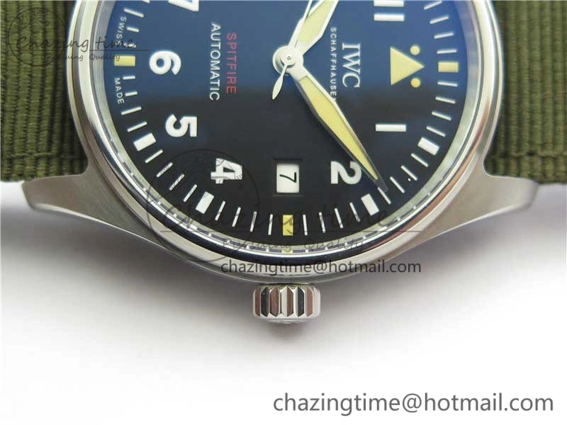 Pilot IW326801 SS MK 1:1 Best Edition Black Dial on Green Nylon Strap MIYOTA9015
