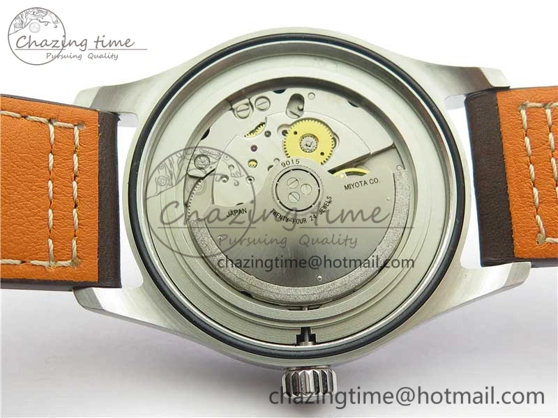 Pilot IW326803 SS MK 1:1 Best Edition Black Dial on Brown Leather Strap MIYOTA9015