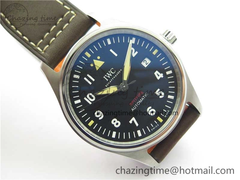 Pilot IW326803 SS MK 1:1 Best Edition Black Dial on Brown Leather Strap MIYOTA9015