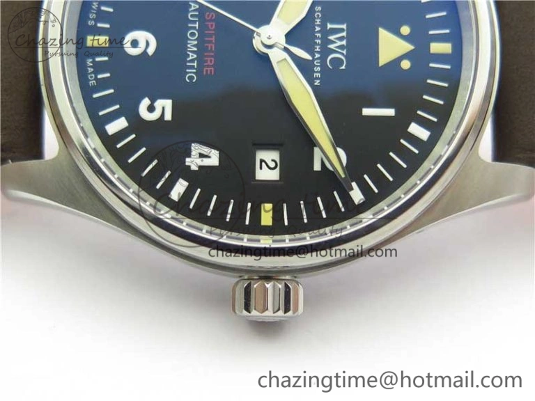 Pilot IW326803 SS MK 1:1 Best Edition Black Dial on Brown Leather Strap MIYOTA9015