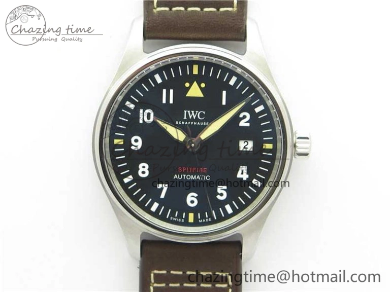 Pilot IW326803 SS MK 1:1 Best Edition Black Dial on Brown Leather Strap MIYOTA9015