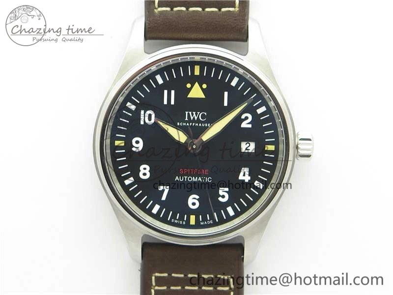 Pilot IW326803 SS MK 1:1 Best Edition Black Dial on Brown Leather Strap MIYOTA9015