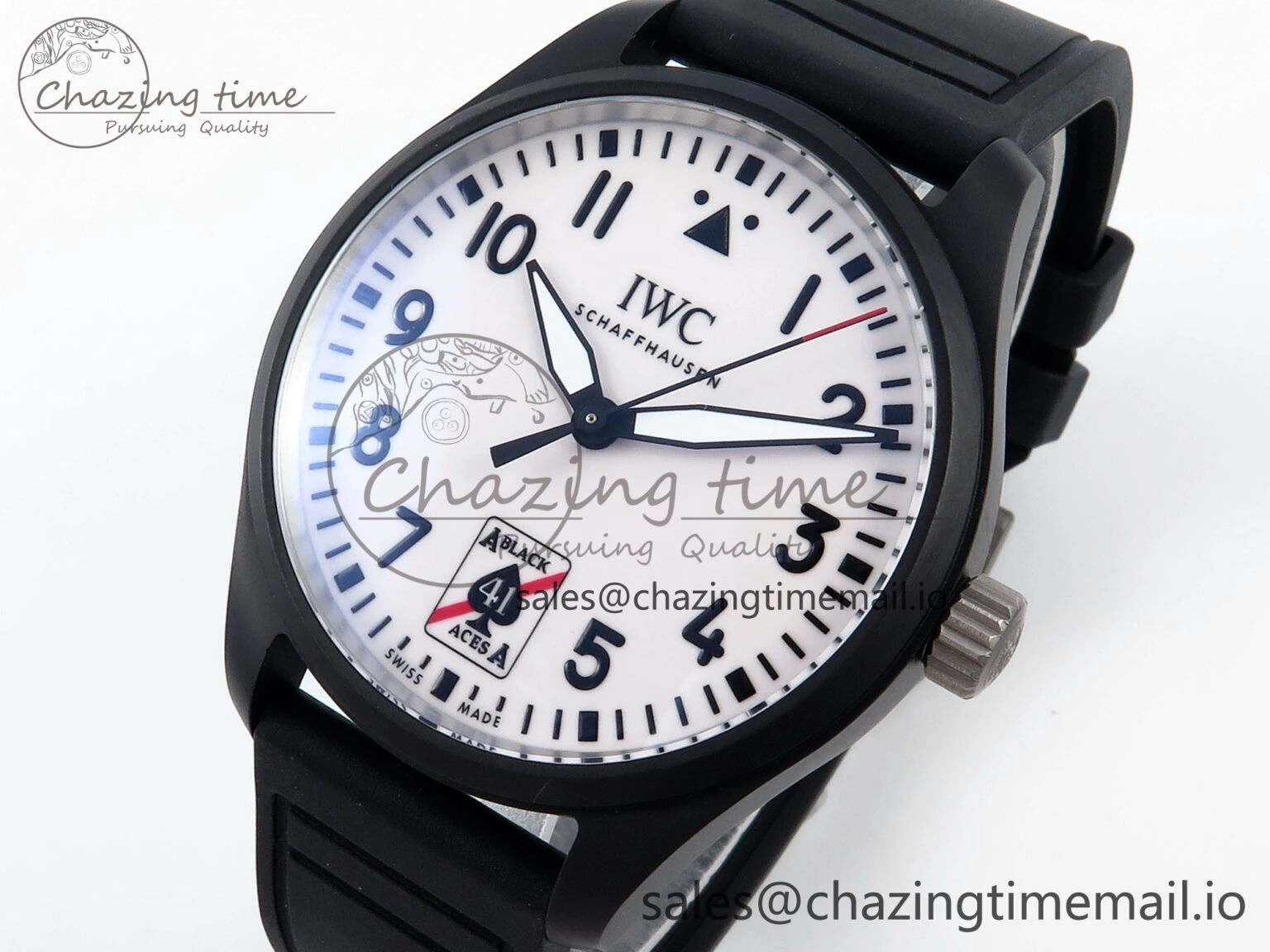 Pilot IW326905 Black Aces M+F 1:1 Best Edition White Dial on Black Rubber Strap MY9015