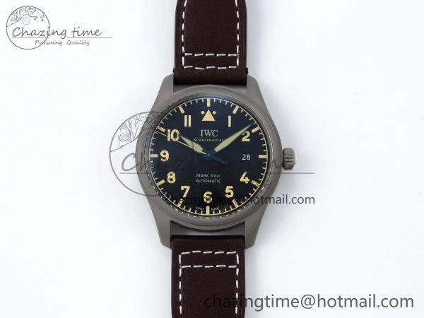 Pilot Mark XVIII Titanium BLSF 1:1 Best Edition Black Dial on Brown Leather Strap MIYOTA 9015