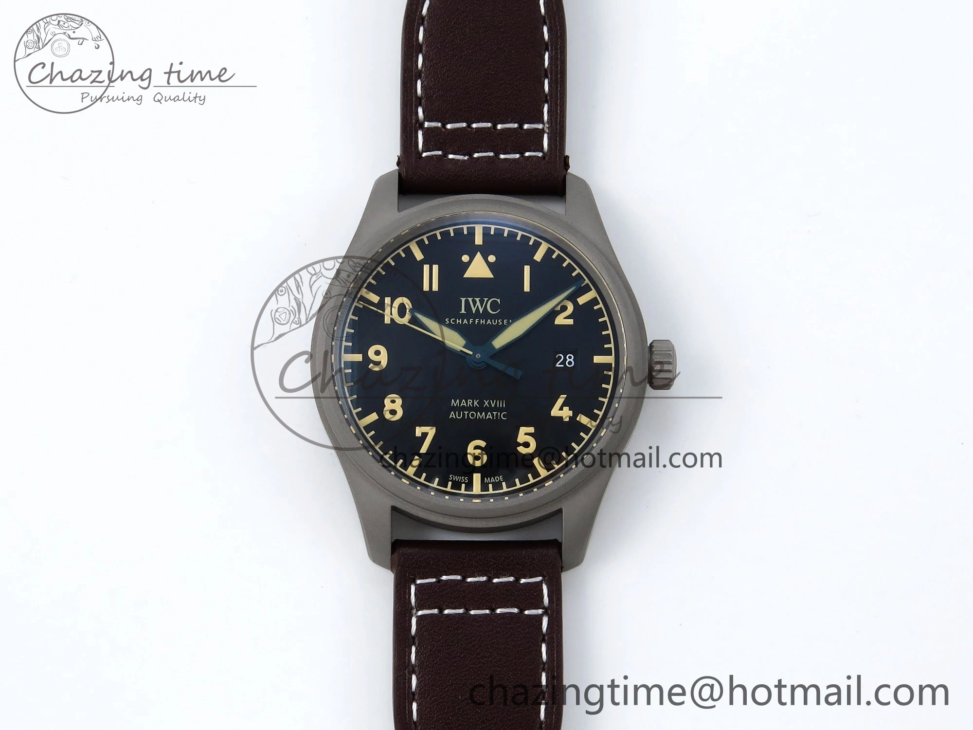 Pilot Mark XVIII Titanium BLSF 1:1 Best Edition Black Dial on Brown Leather Strap MIYOTA 9015