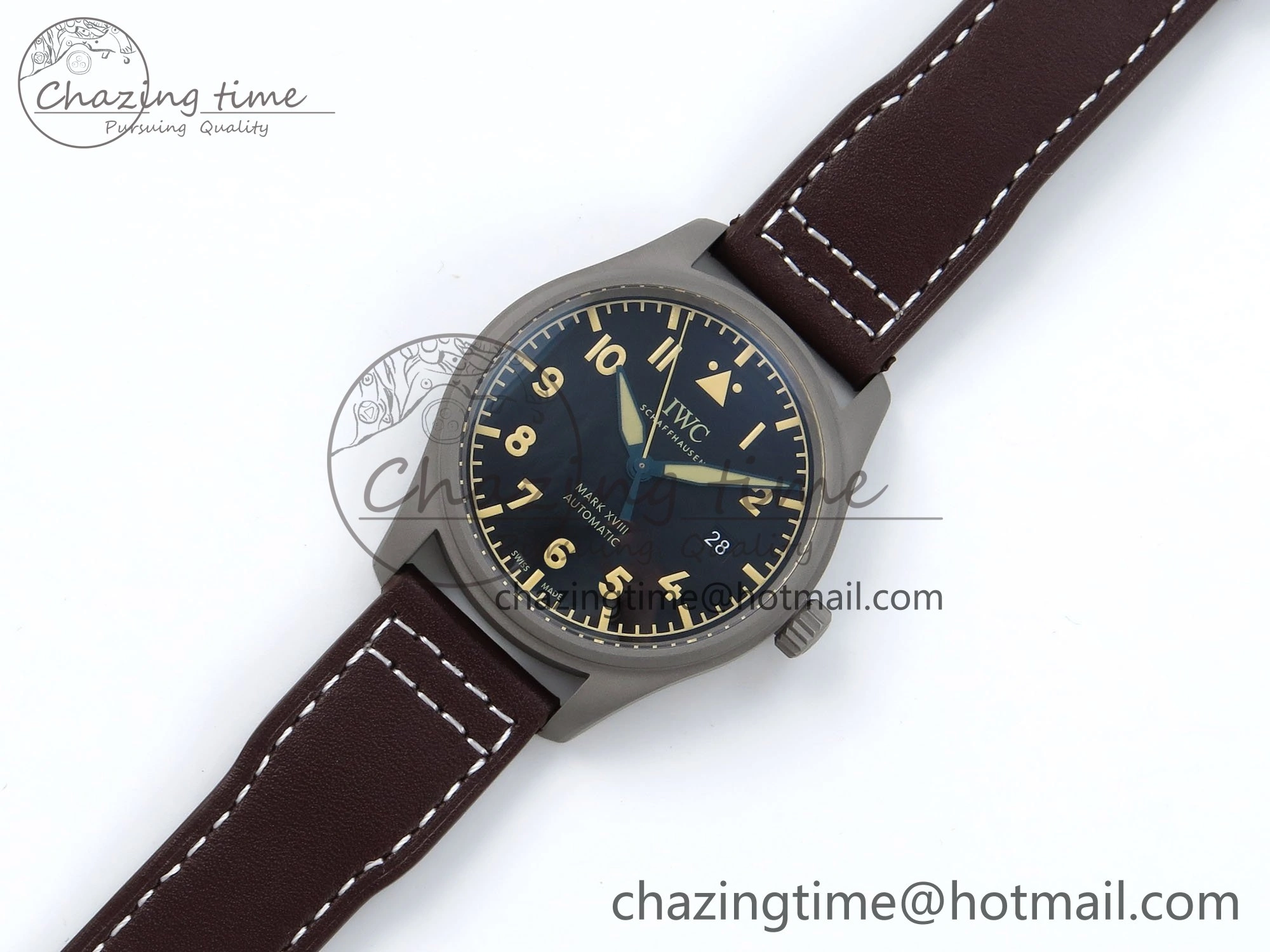 Pilot Mark XVIII Titanium BLSF 1:1 Best Edition Black Dial on Brown Leather Strap MIYOTA 9015