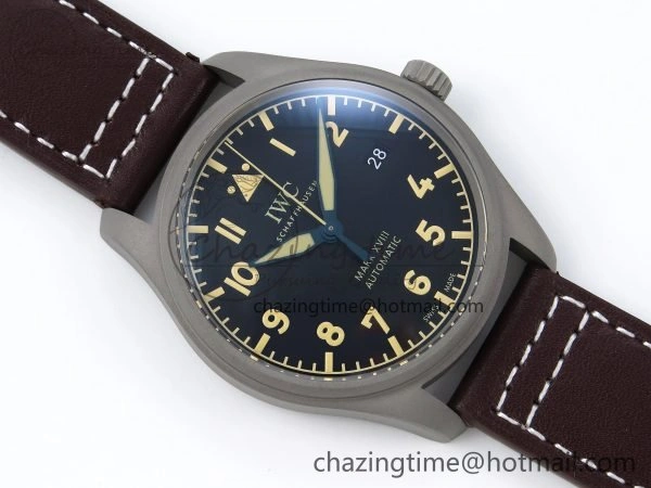Pilot Mark XVIII Titanium BLSF 1:1 Best Edition Black Dial on Brown Leather Strap MIYOTA 9015