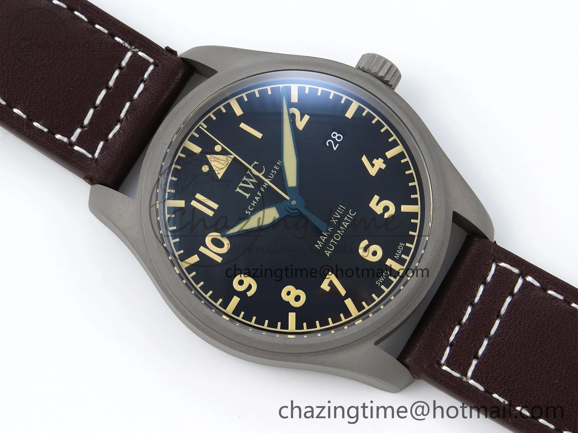 Pilot Mark XVIII Titanium BLSF 1:1 Best Edition Black Dial on Brown Leather Strap MIYOTA 9015