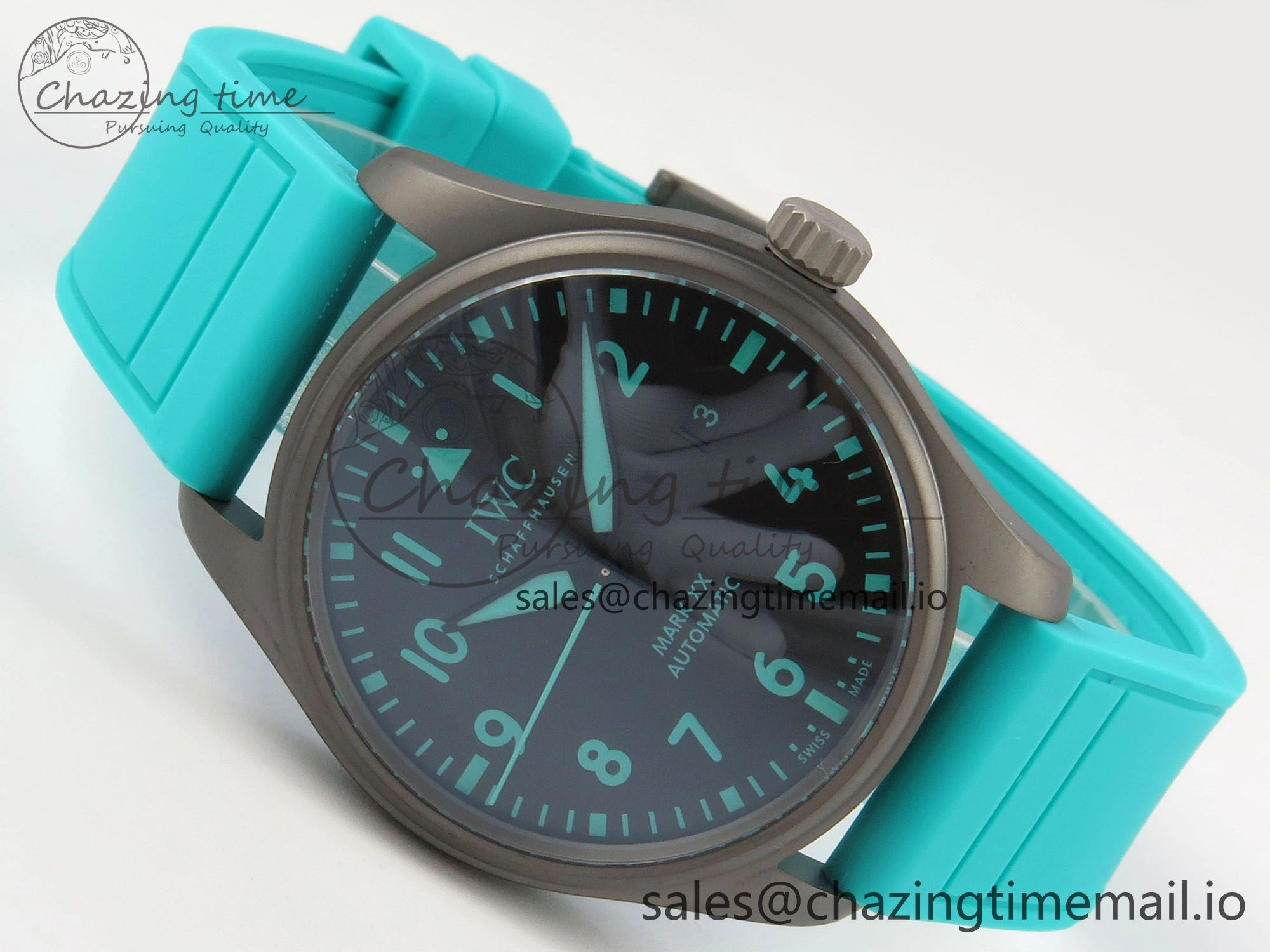 Pilot Mark XX BLSF 1:1 Best Edition Black Blue Dial on Blue Rubber Strap MIYOTA 9019