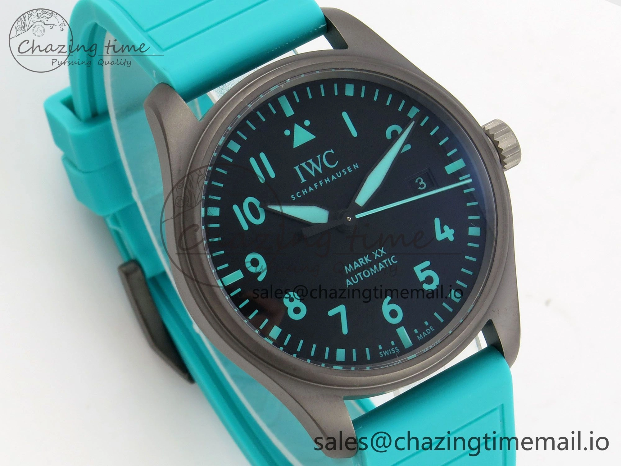 Pilot Mark XX BLSF 1:1 Best Edition Black Blue Dial on Blue Rubber Strap MIYOTA 9019