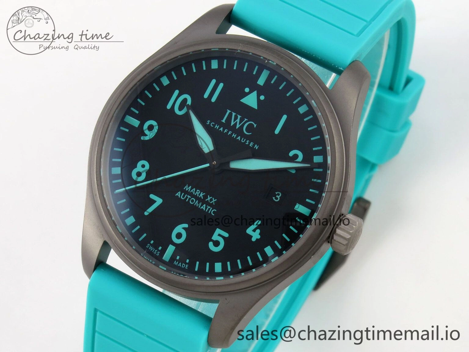 Pilot Mark XX BLSF 1:1 Best Edition Black Blue Dial on Blue Rubber Strap MIYOTA 9019