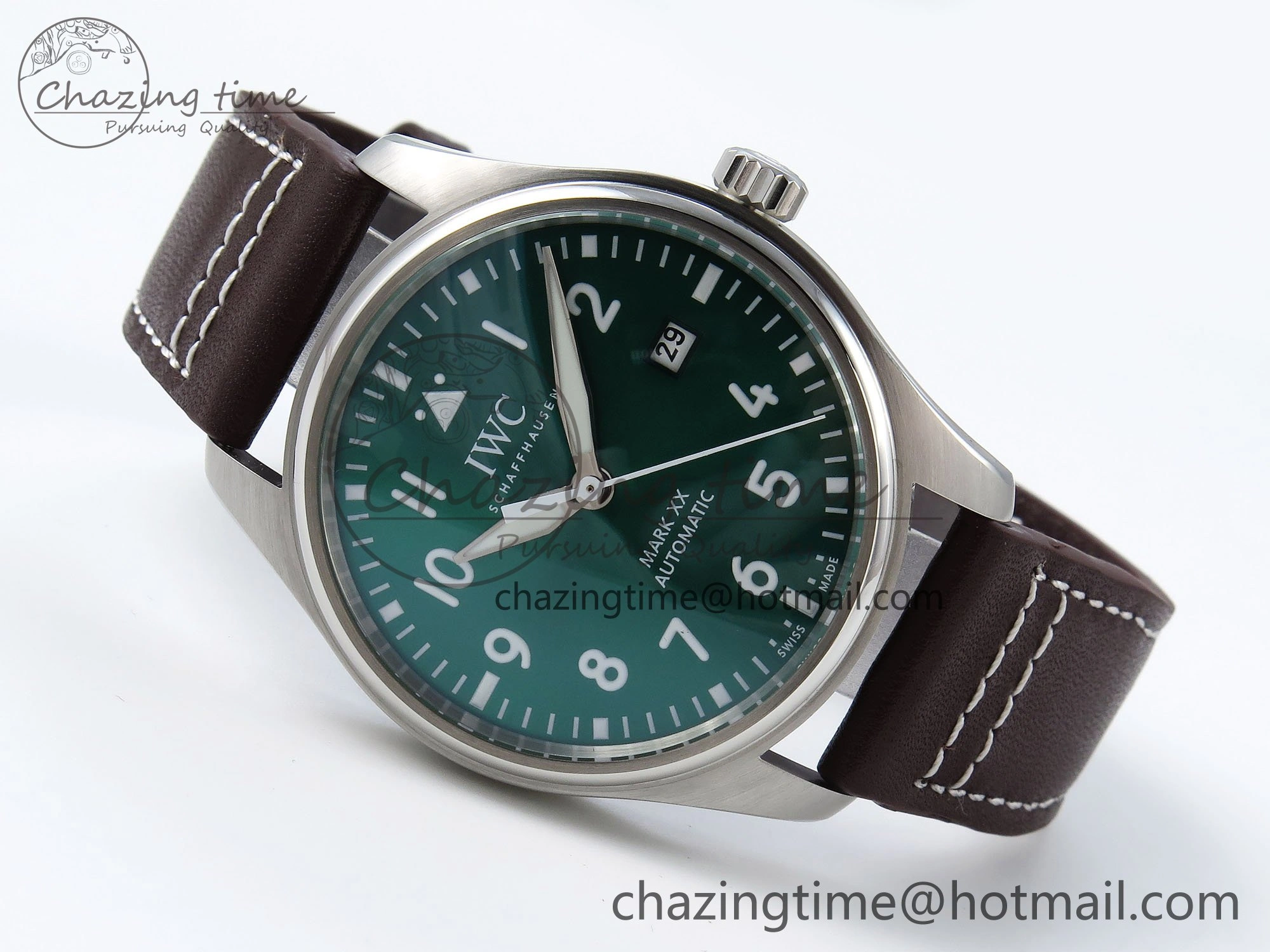 Pilot Mark XX BLSF 1:1 Best Edition Green Dial on Brown Leather Strap MIYOTA 9015