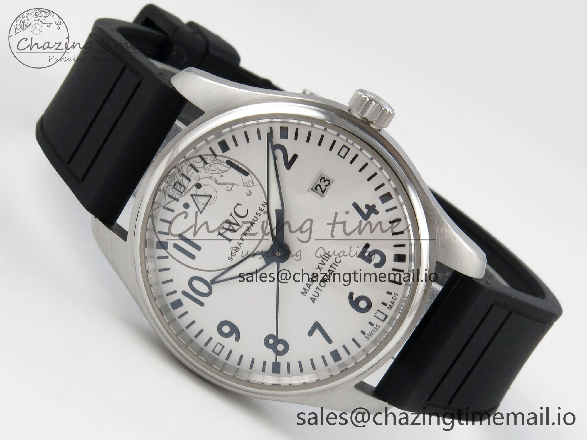 Pilot Mark XX BLSF SS 1:1 Best Edition White Dial on Black Rubber Strap MIYOTA 9015