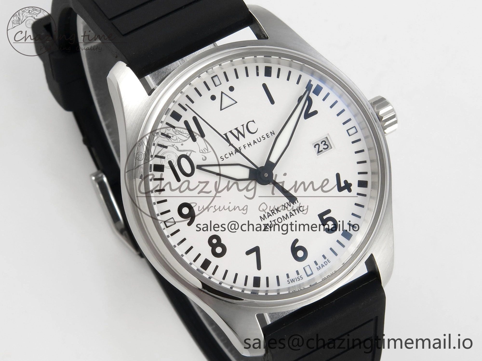 Pilot Mark XX BLSF SS 1:1 Best Edition White Dial on Black Rubber Strap MIYOTA 9015
