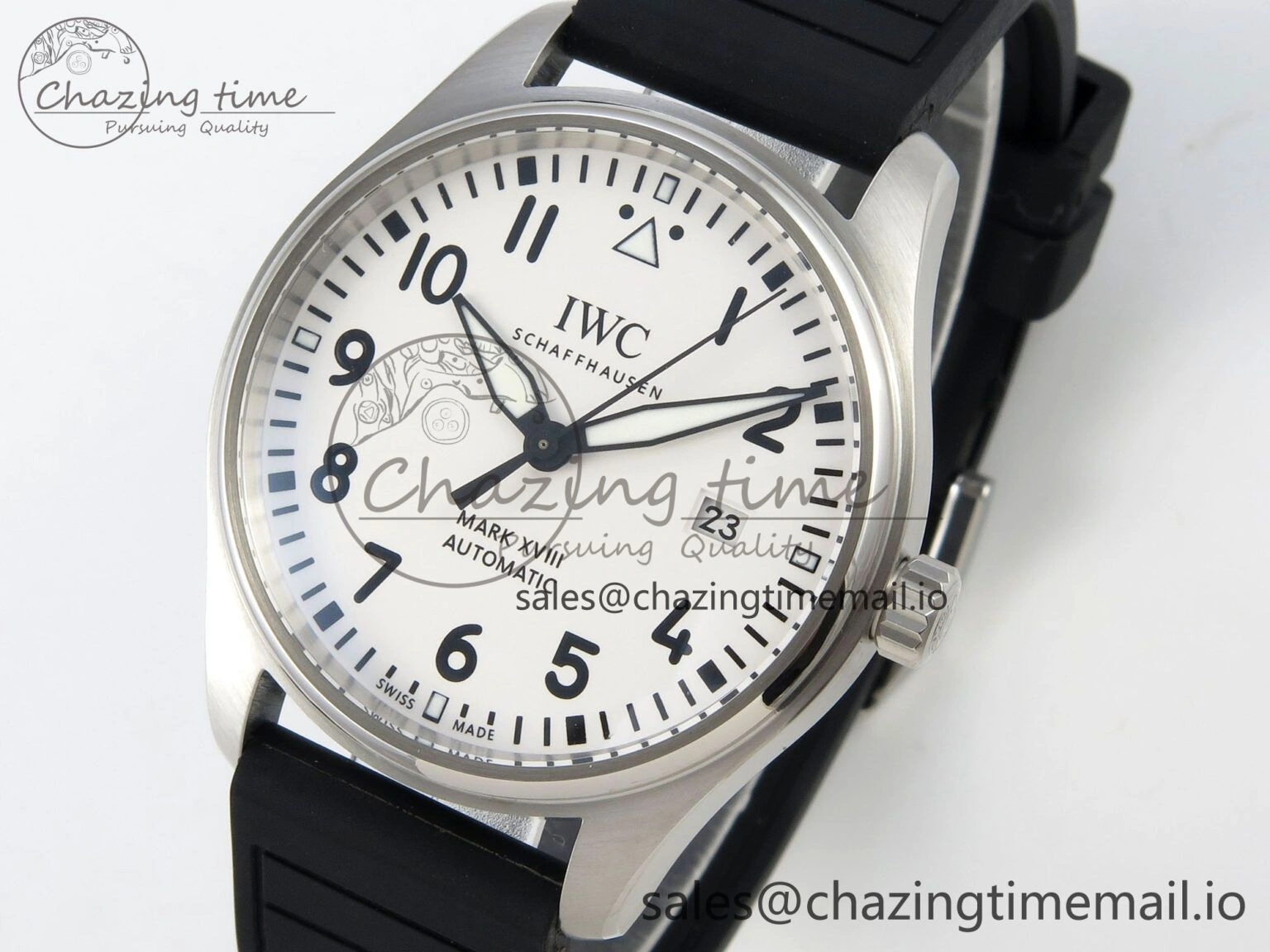 Pilot Mark XX BLSF SS 1:1 Best Edition White Dial on Black Rubber Strap MIYOTA 9015