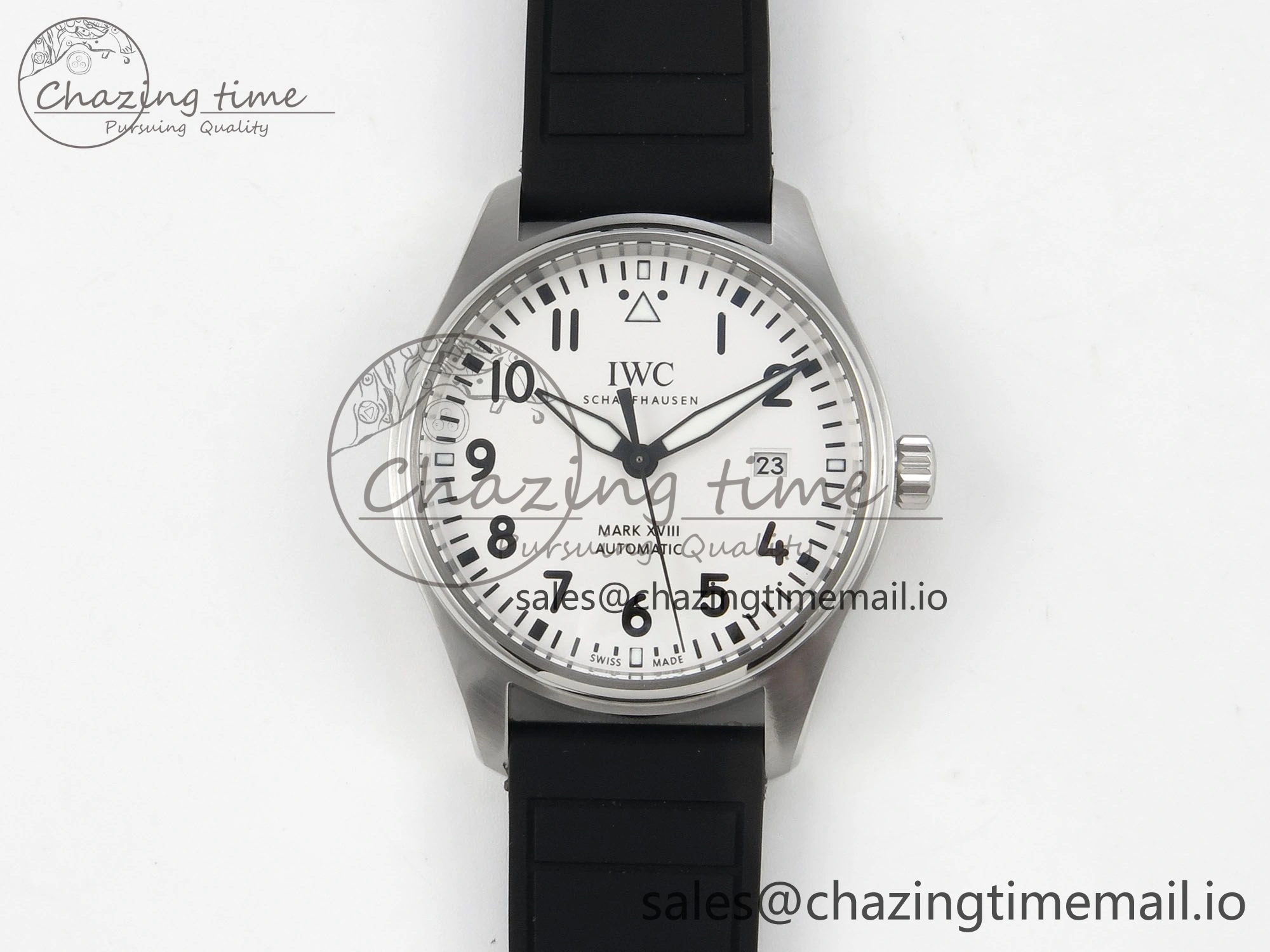 Pilot Mark XX BLSF SS 1:1 Best Edition White Dial on Black Rubber Strap MIYOTA 9015