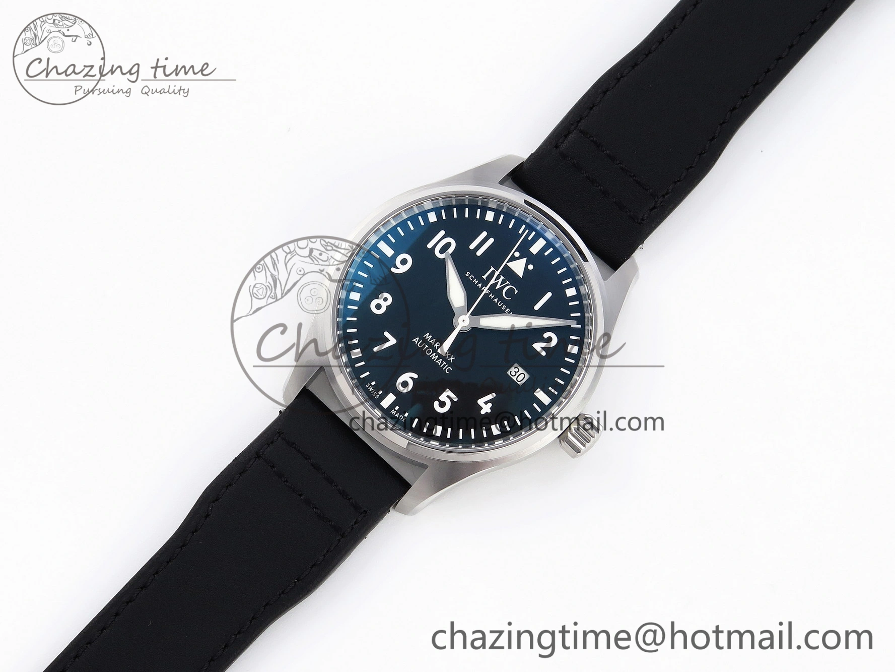 Pilot Mark XX IW328201 ZF 1:1 Best Edition Black Dial on Black Leather Strap A32111