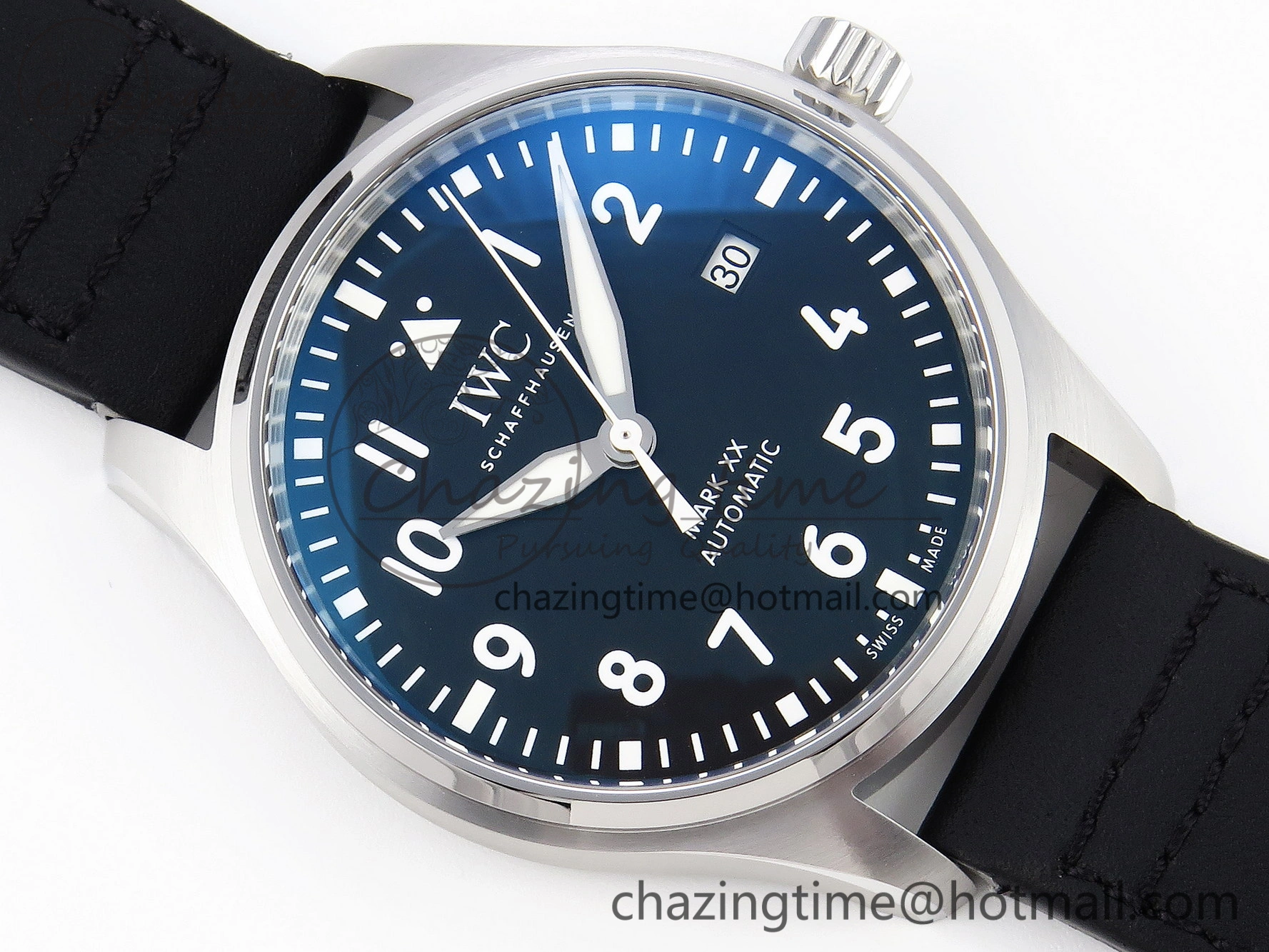 Pilot Mark XX IW328201 ZF 1:1 Best Edition Black Dial on Black Leather Strap A32111