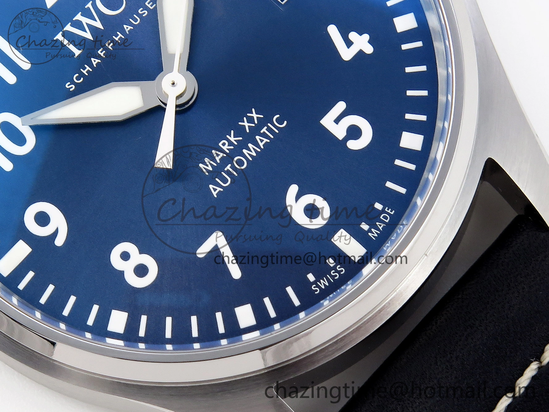 Pilot Mark XX IW328203 ZF 1:1 Best Edition Blue Dial on Dark Blue Leather Strap A32111