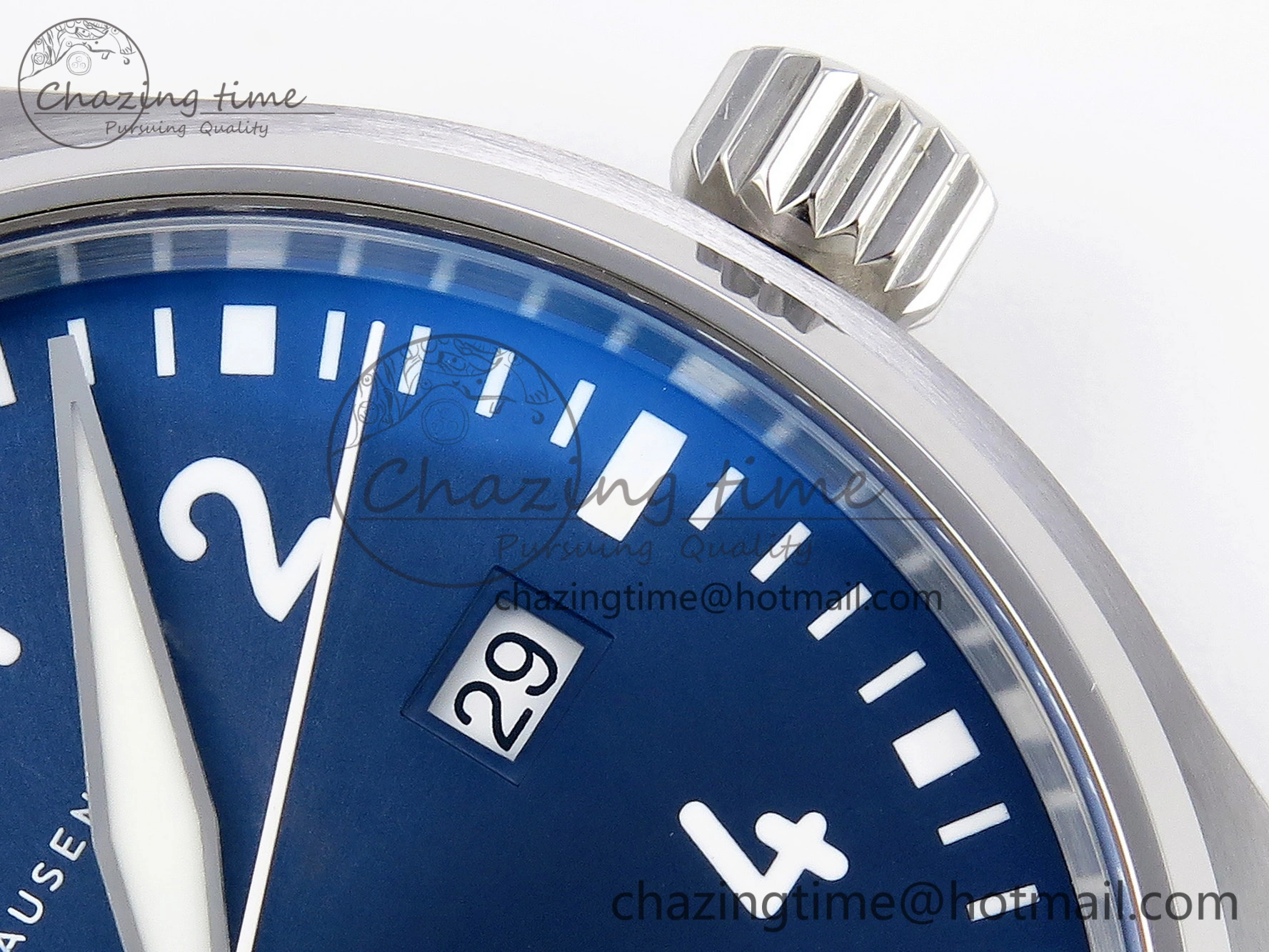 Pilot Mark XX IW328203 ZF 1:1 Best Edition Blue Dial on Dark Blue Leather Strap A32111