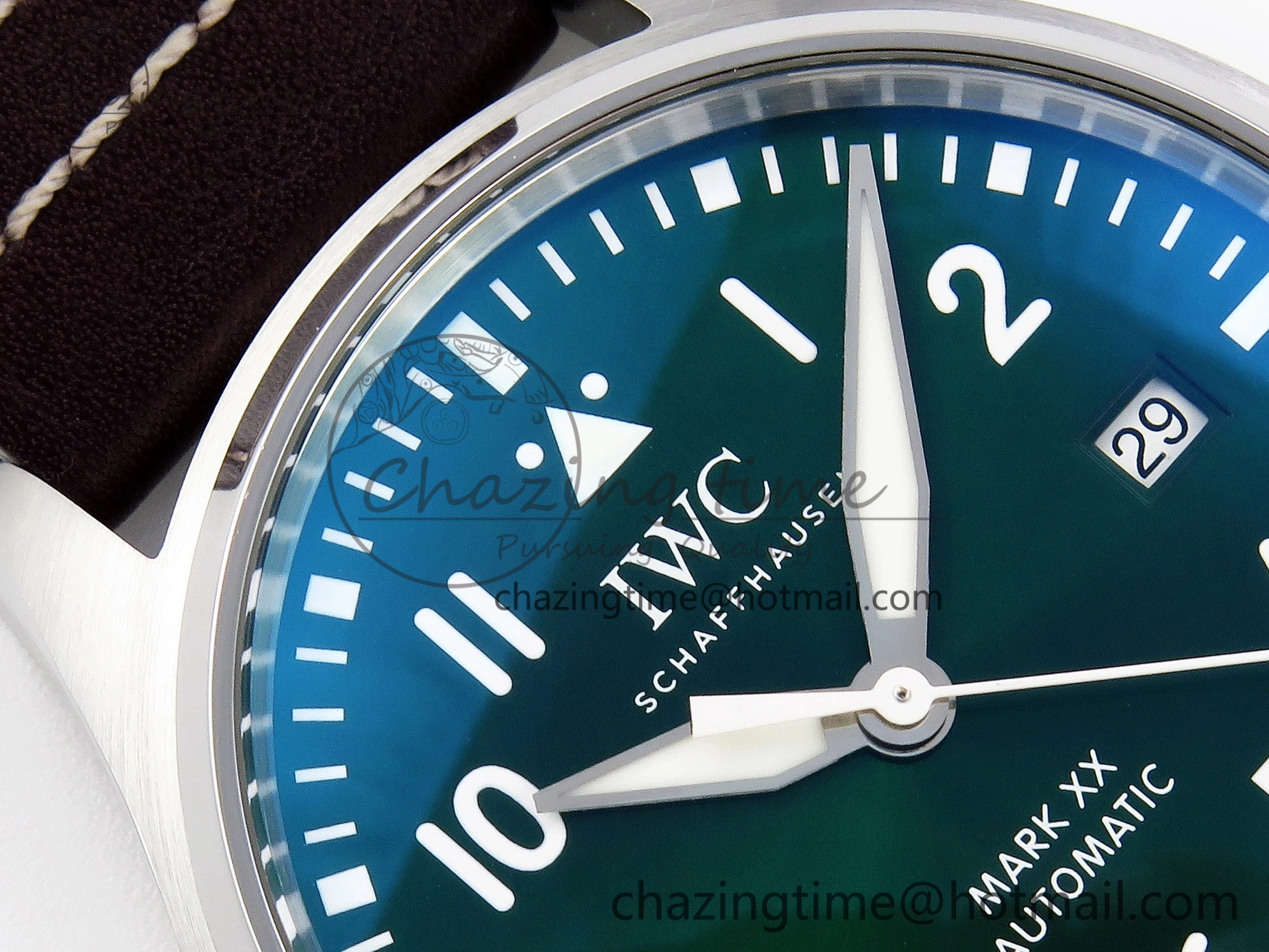 Pilot Mark XX IW328205 ZF 1:1 Best Edition Green Dial on Brown Leather Strap A32111