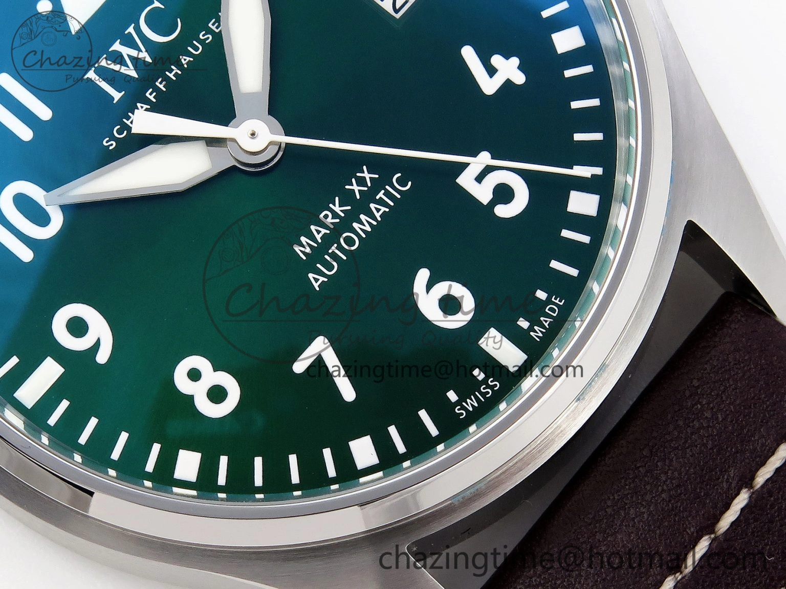 Pilot Mark XX IW328205 ZF 1:1 Best Edition Green Dial on Brown Leather Strap A32111